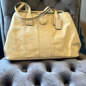 Coach cream large shoulder bag